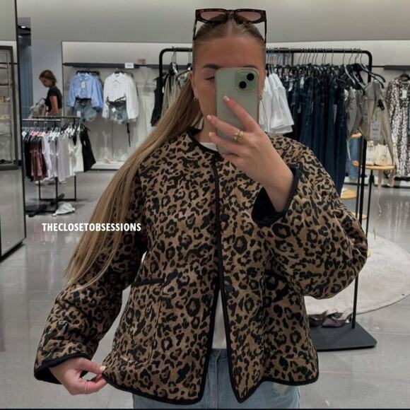 ZARA Leopard Print Jacket NWT - Picture 10 of 16